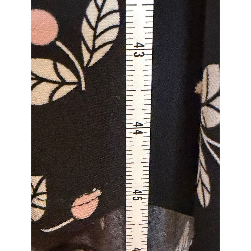 Anne Klein Womens Black Pink Floral Berry Sleeveless V-Neck Midi Dress Size 12 - Picture 5 of 7